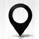 Stylized map pin icon, no text.
